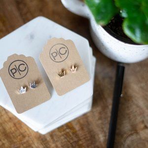 Dainty Crown Earrings Queen Jewelry